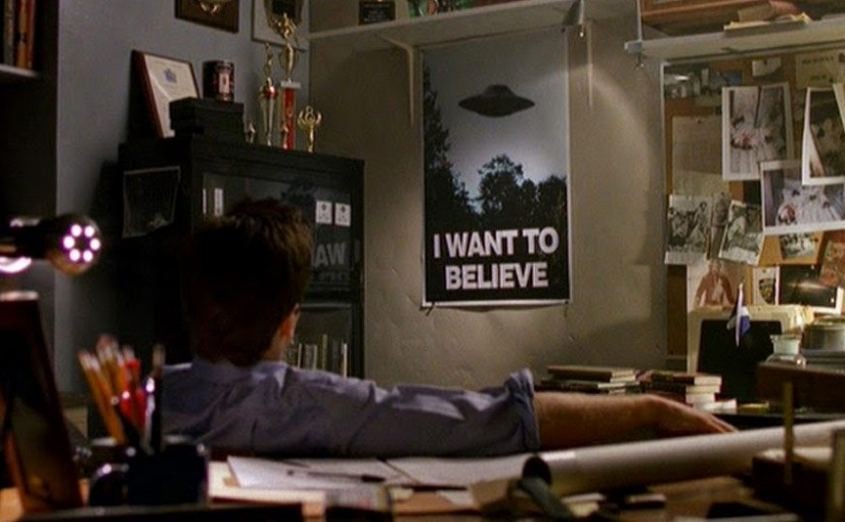 X-files, I want to believe poster, Fox Mulder, ufo